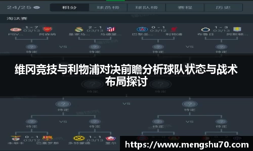 维冈竞技与利物浦对决前瞻分析球队状态与战术布局探讨